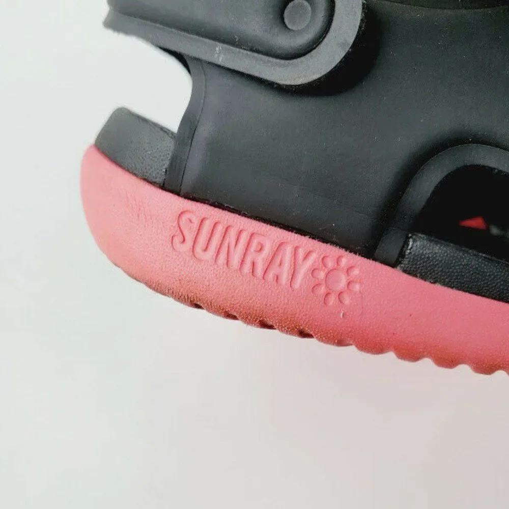 Nike Toddler Black Pink AJ9077-002 Sunray Adjust 5 V2 GS/PS Flat Sandals Size 9C